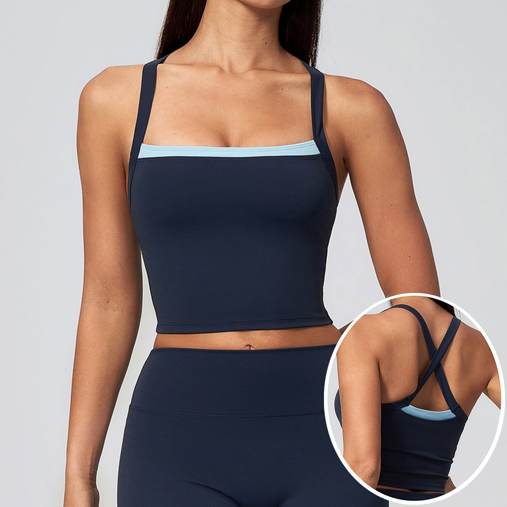 Tank Top Yoga Wanita dengan Pu - Plunge Bra Push Up ulasan dan harga